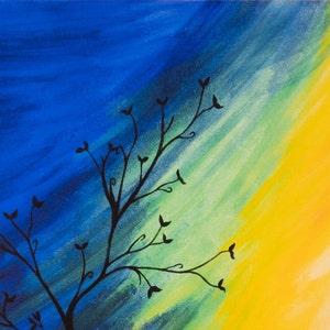 Close up of branch and color transitions