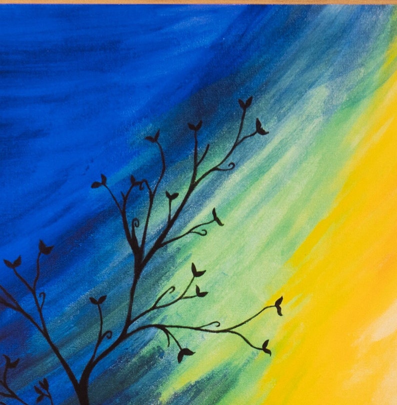 Close up of branch and color transitions