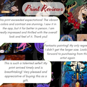 Dragon and Unicorn Art Print: Witchy Dark Academia Fantasy Painting image 11
