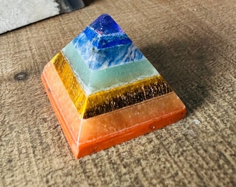Gemstone Chakra Colors Pyramid  Healing Crystal