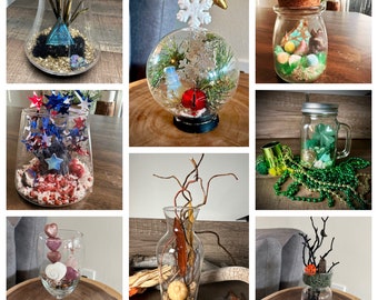 Holiday Terrariums with real Crystal Gemstones  Festive Home Decor8 major holidays