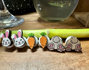 Easter Earrings  Bunny Rabbit Face or Tail and Feet and Carrots