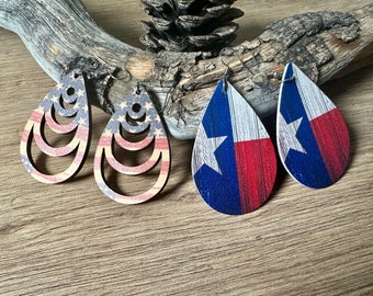 Fourth of July Teardrop Earrings  Various Available