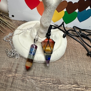 Rainbow Chakra Necklace Pride Necklace LGBTQ+ Necklace Pride Jewelry Rainbow Crystal Jewelry Colorful Necklace Rainbow Necklace