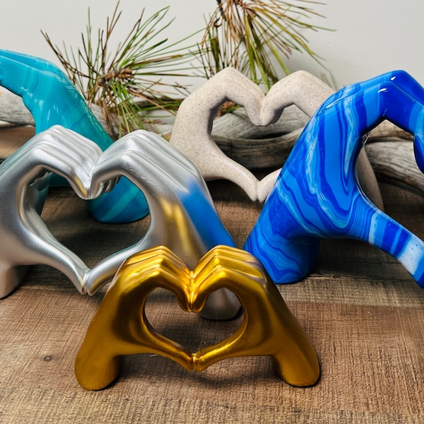 Heart Shape Hand Figurines Heart Hands Heart Decor Gift for Her Heart Decoration Heart Hand Sculpture Heart Shape Gift Home Decor Love Hands