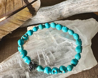 Turquoise Bracelet Beaded Turquoise Blue Bracelet Turquoise Jewelry Gift For Him Handcrafted Jewelry Gift for Her Gift for Him