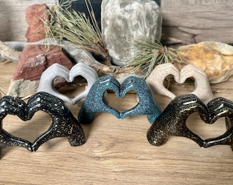 Heart Shape Hand Figurines Heart Hand Sculpture Heart Shape Gift For Her Home Decor Love Hands Heart Shape Heart Hands Gift Heart Decor