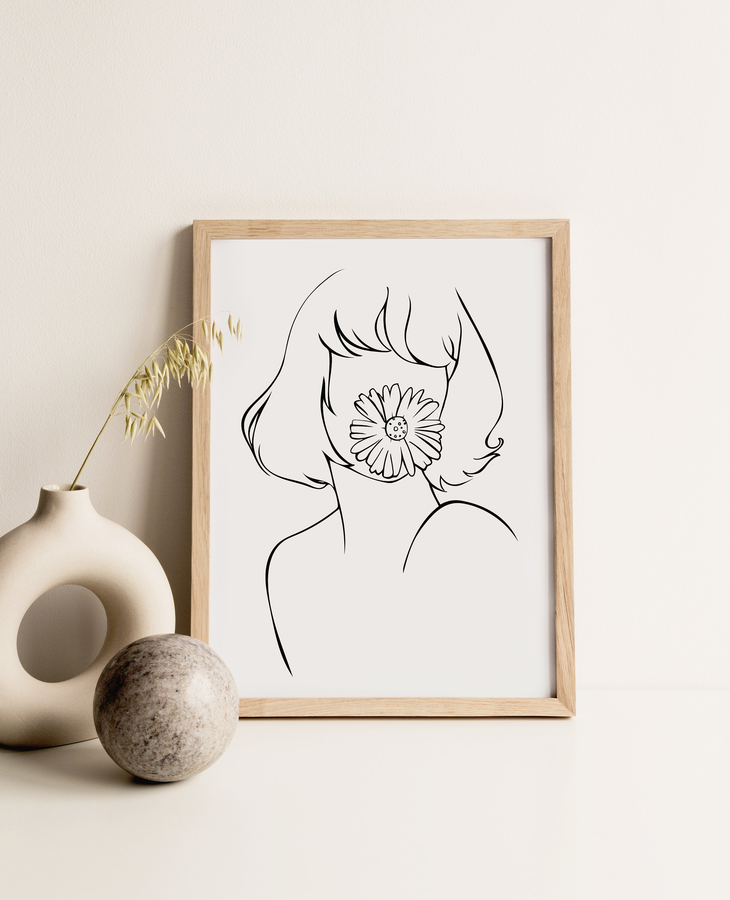 Minimalist Woman Line Art, Female Line Wall Art, Woman Artful Line Art ...