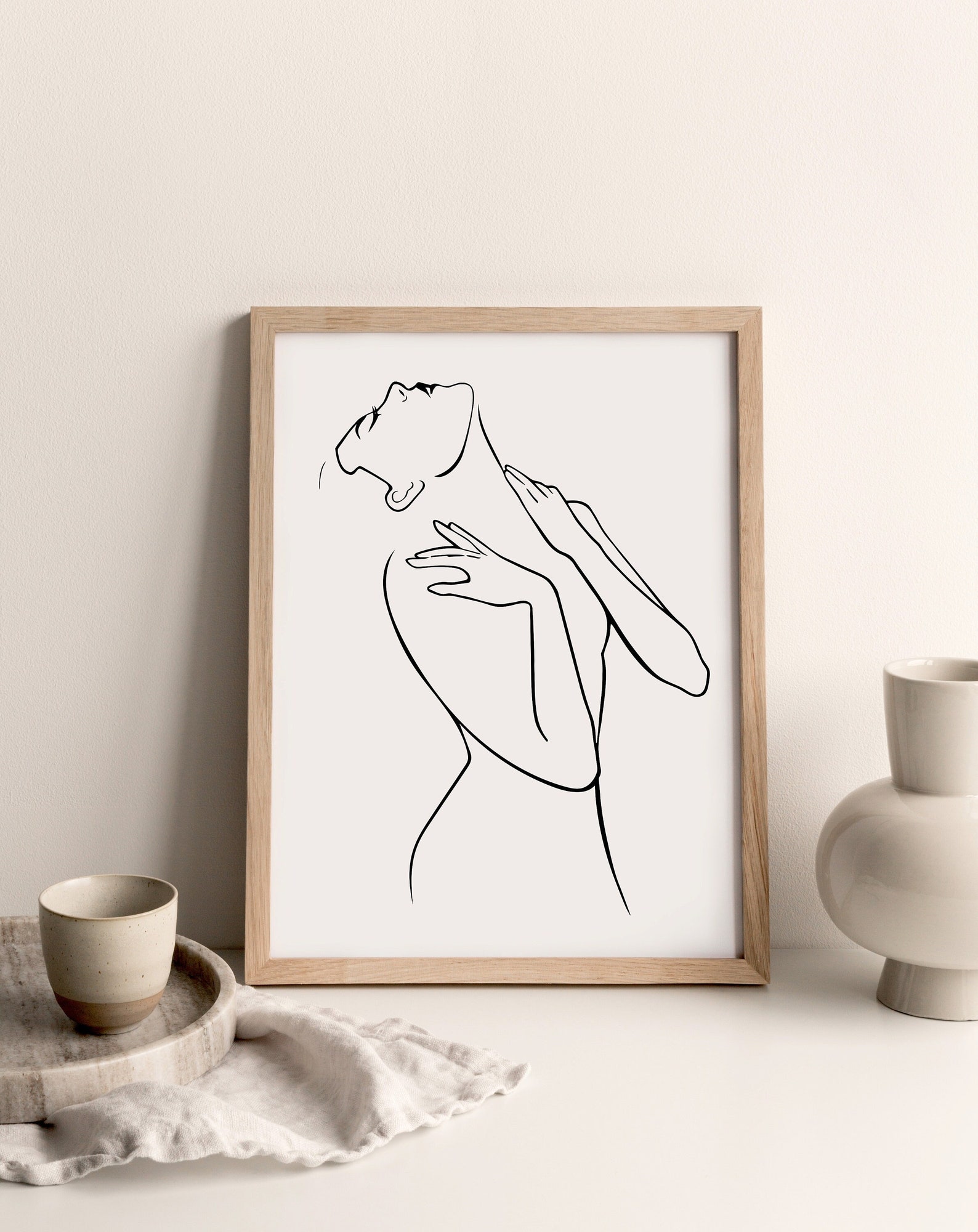 Minimalist Woman Line Art, Female Line Wall Art, Woman Artful Line Art ...