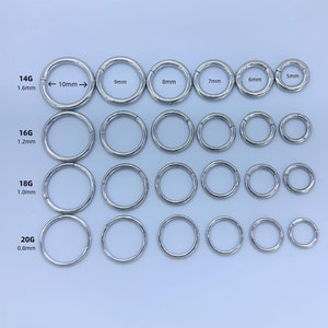 14K White Gold Hinged Clicker Hoops Huggie Hoops Cartilage Earrings Earlobe Helix Conch Hoops Gold Nose Rings Fine Cartilage Piercing Hoops