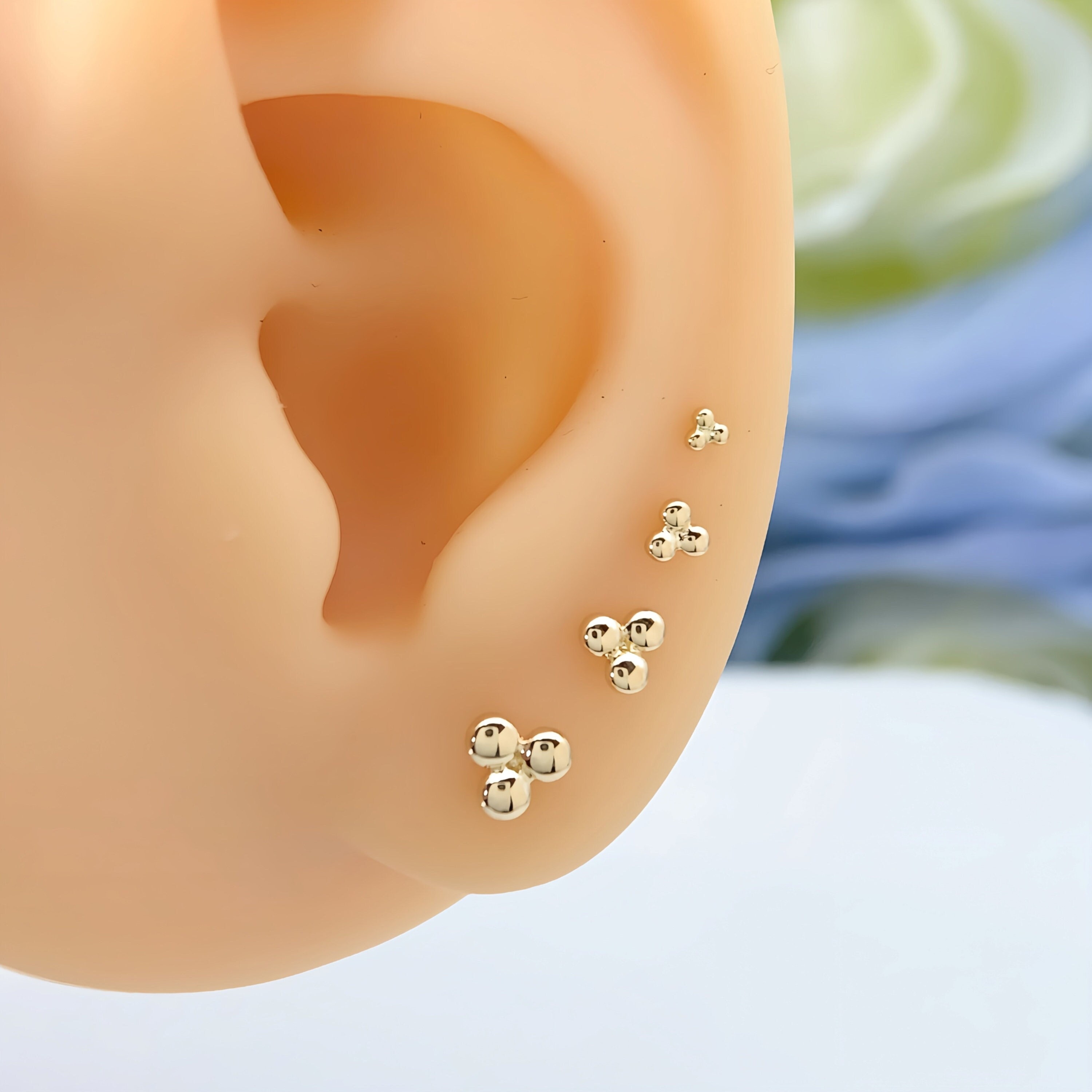 Gold flat back stud earrings best sale