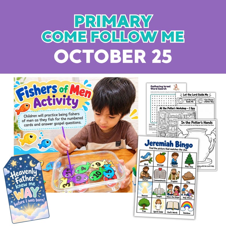 Come Follow Me Primary 2026 | October 25 LDS Primary Lesson (printable ...