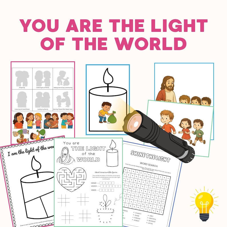 You Are the Light of the World Printable Activity Pack (digital ...
