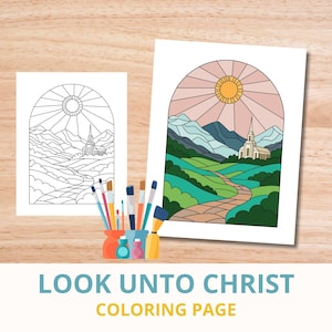 2025 LDS Youth Theme Painting Activity | Look Unto Christ Coloring Page | Young Women Activity | Printable Christian Art | LDS Youth Camp