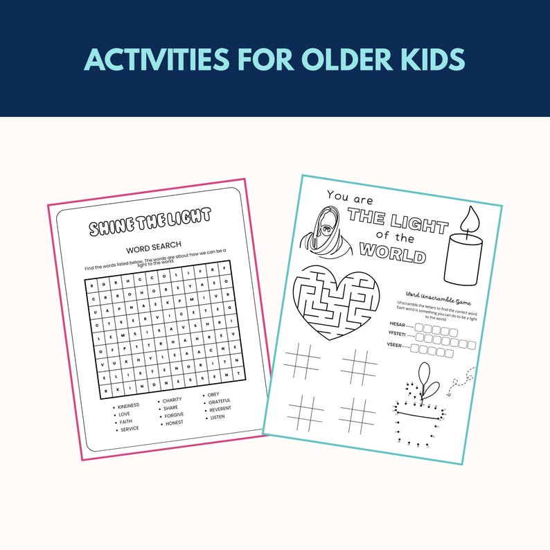 You Are the Light of the World Printable Activity Pack (digital ...