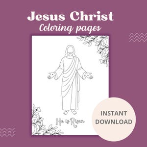 Easter Coloring Page , Jesus Christ Coloring page, He is risen, Printable