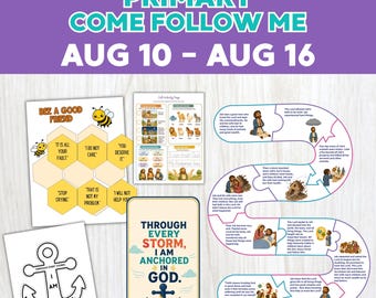 Come Follow Me 2026  Primary Lesson Activities August 10 - 16 (Printable)