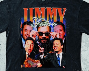 Camiseta vintage de Jimmy Fallon, sudadera de Jimmy Fallon, camisetas gráficas retro de los 90, camiseta de presentador de los 2000, diseño estético de programas de televisión para fans
