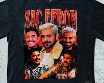 Camiseta vintage de Zac Efron, sudadera de Zac Efron, camisetas gráficas retro de los 90, camiseta de película de los 2000, diseño estético Y2K para fans