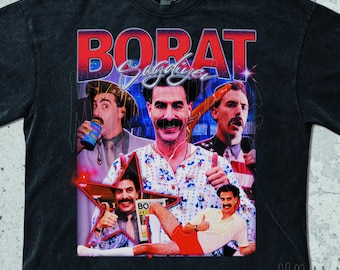 Borat Sagdiyev Vintage Shirt, Borat Sweatshirt Retro 90s Graphic Tees, 2000s Throwback Tv Show Tee, Y2k Aesthetic Comedy Dsign For Fans