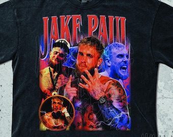 Camiseta vintage de Jake Paul, sudadera de Jake Paul, camisetas gráficas retro de los 90, camiseta de boxeo retro de los 2000, diseño deportivo con estética Y2K para fans