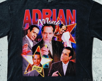 Adrian Monk Vintage Shirt, Adrian Monk Sweatshirt Retro 90s Graphic Tees, 2000s Throwback Tv Series Tee, Y2k Aesthetic Dsign For Fans