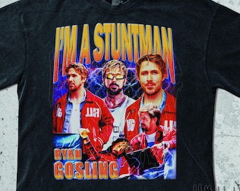 Camiseta vintage de Ryan Gosling, sudadera "I'm A Stuntman", camisetas gráficas retro de los 90, camiseta de película de los 2000, diseño estético Y2K para fans