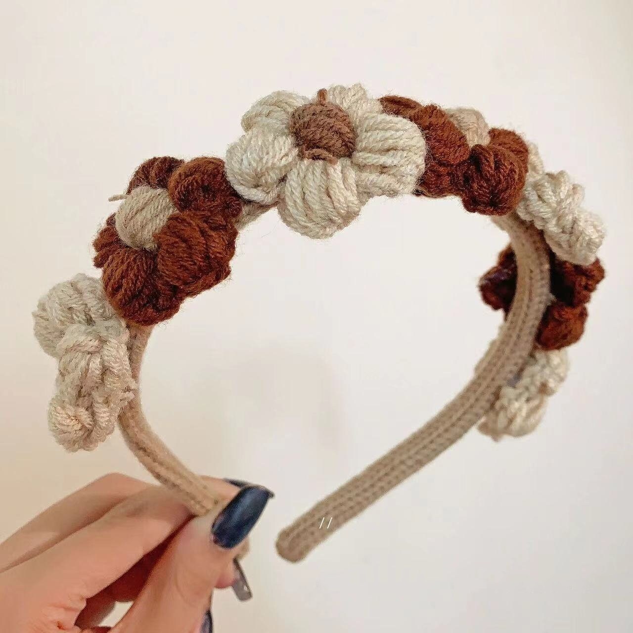 Brown - Handcrafted Fab Artwork Hair Band 20