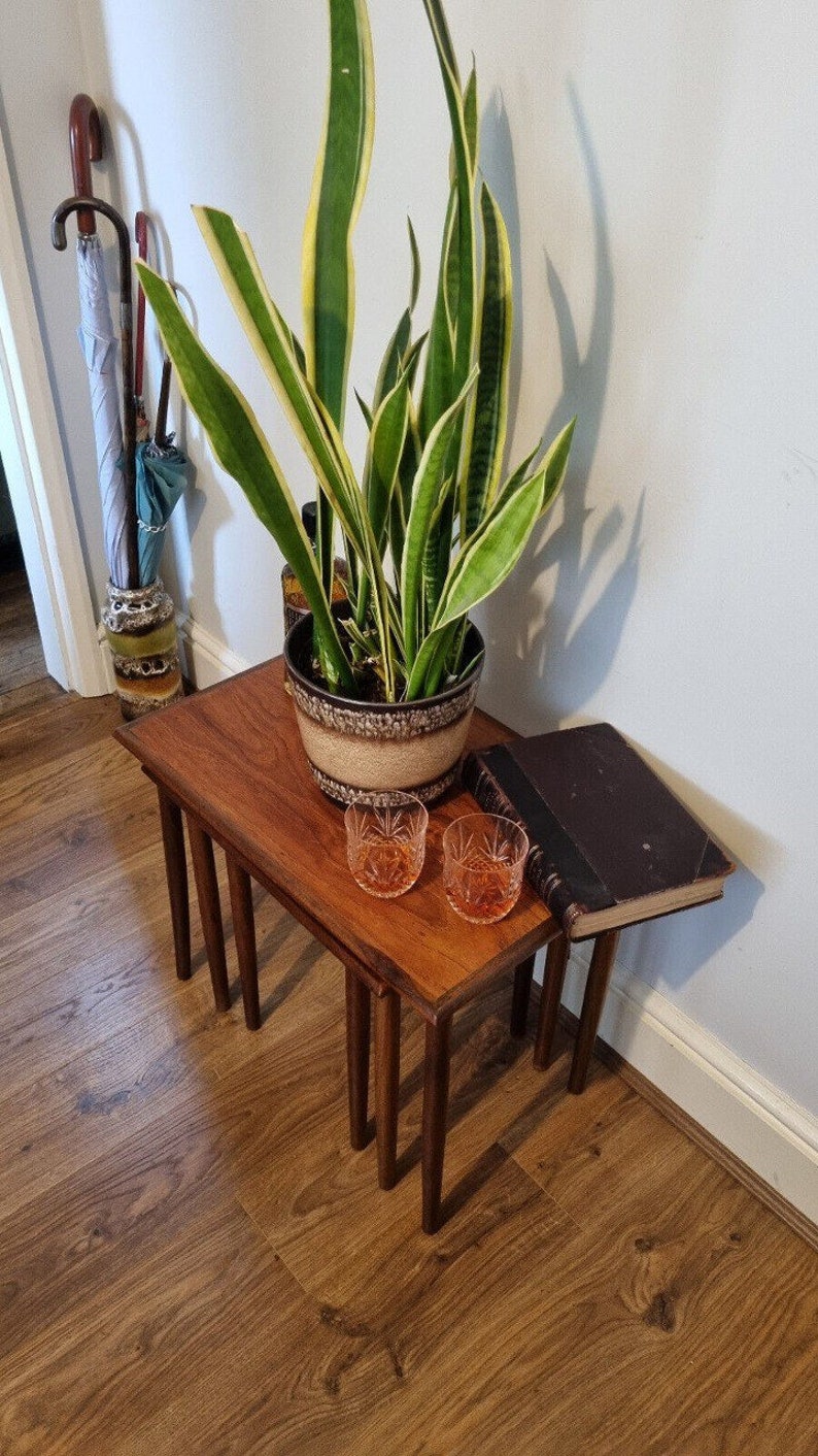 Mid Century Fabian Danish C1960s Set of 3 Teak Nesting Tables Etsy