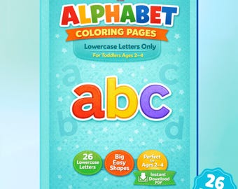 Alphabet - Kleinbuchstaben Malseiten für Kleinkinder (2-4 Jahre) | 26 Seiten, 8,5 in x 11 in PDF