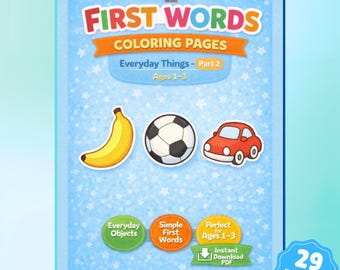 Kleinkinder Malvorlagen – Erste Worte, Dinge des Alltags (Alter 1-3) (PDF Download)