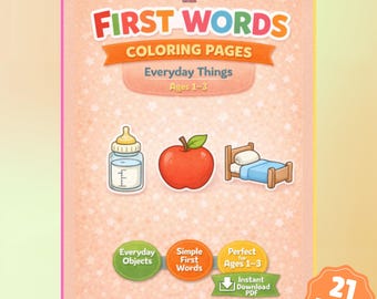 Kleinkinder erste Worte zum Ausmalen – Dinge des Alltags, 1-3 Jahre (PDF Download)