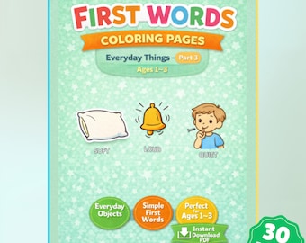 Kleinkinder Malvorlagen – Erste Worte, Dinge des Alltags (Alter 1-3) (PDF Download)