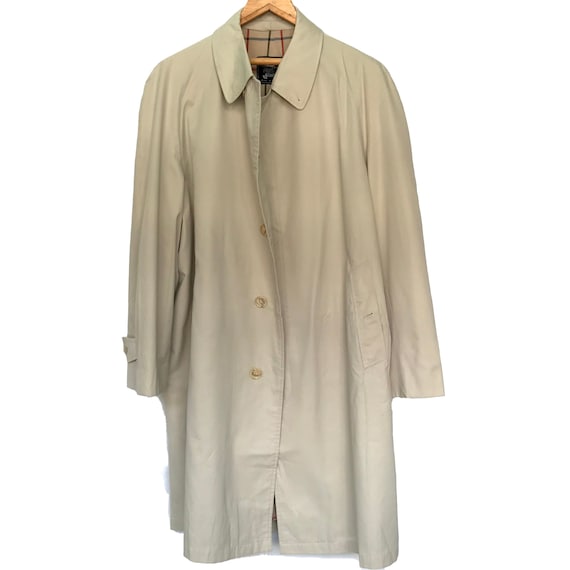 Second-Hand Vintage Beige Herren Burberrys Nova Karo Trenchcoat 67