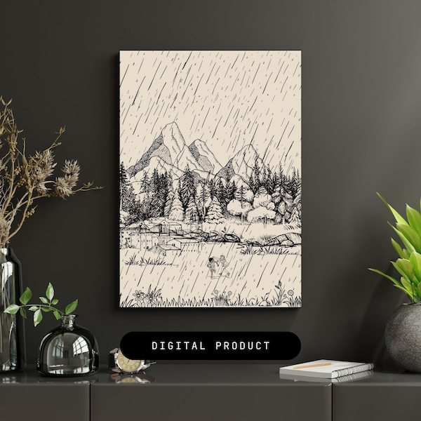 Rustic Mountain Art Etsy
