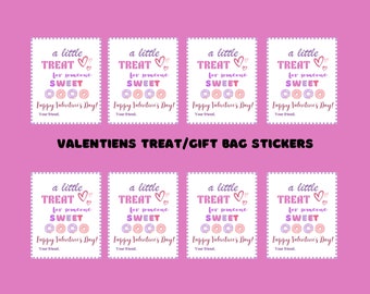 22 Personalized Valentine's day Stickers, Class tags, Valentine's, Kids stickers, Valentine's Day stickers, Treat Stickers