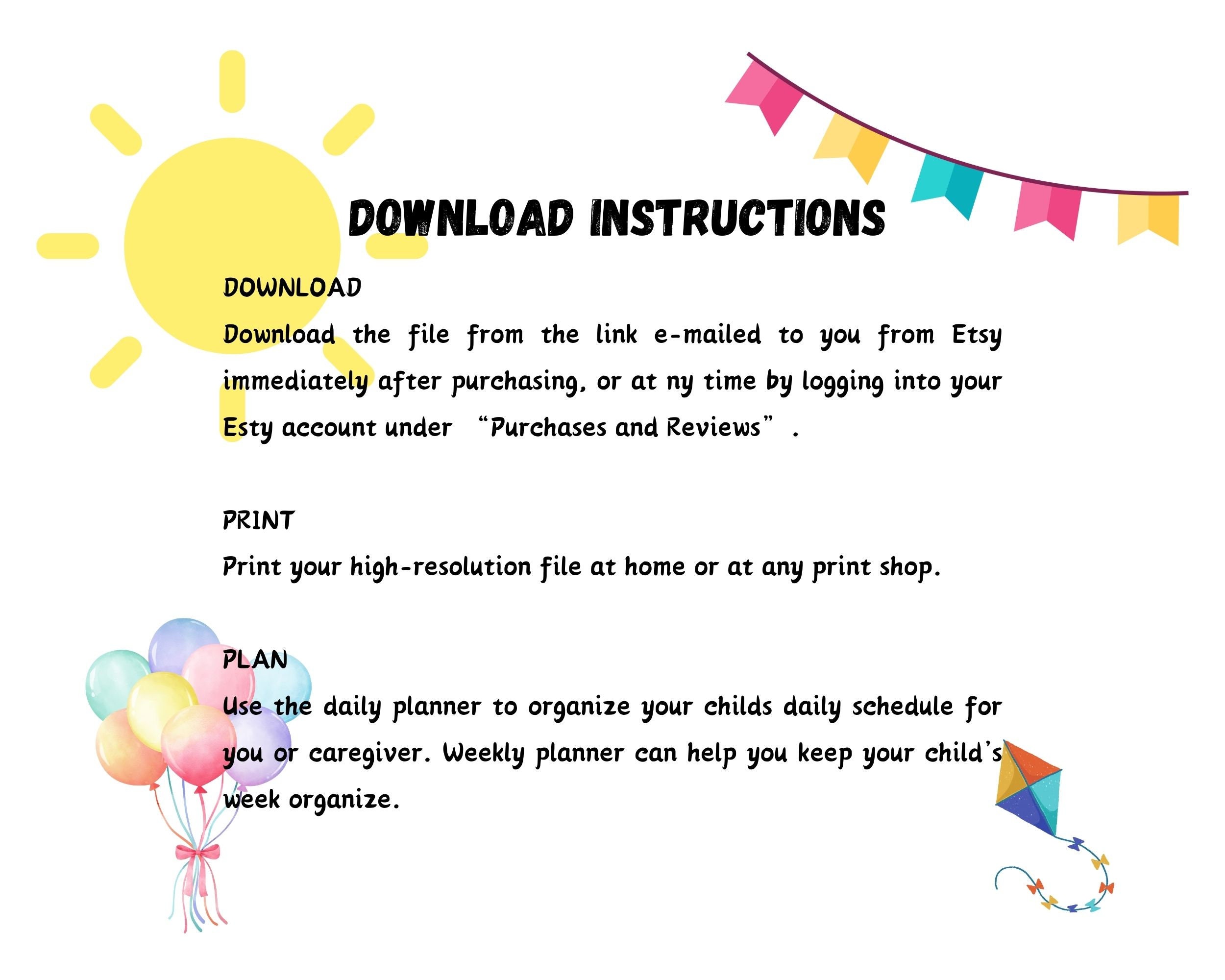 Template For Child S Daily Schedule