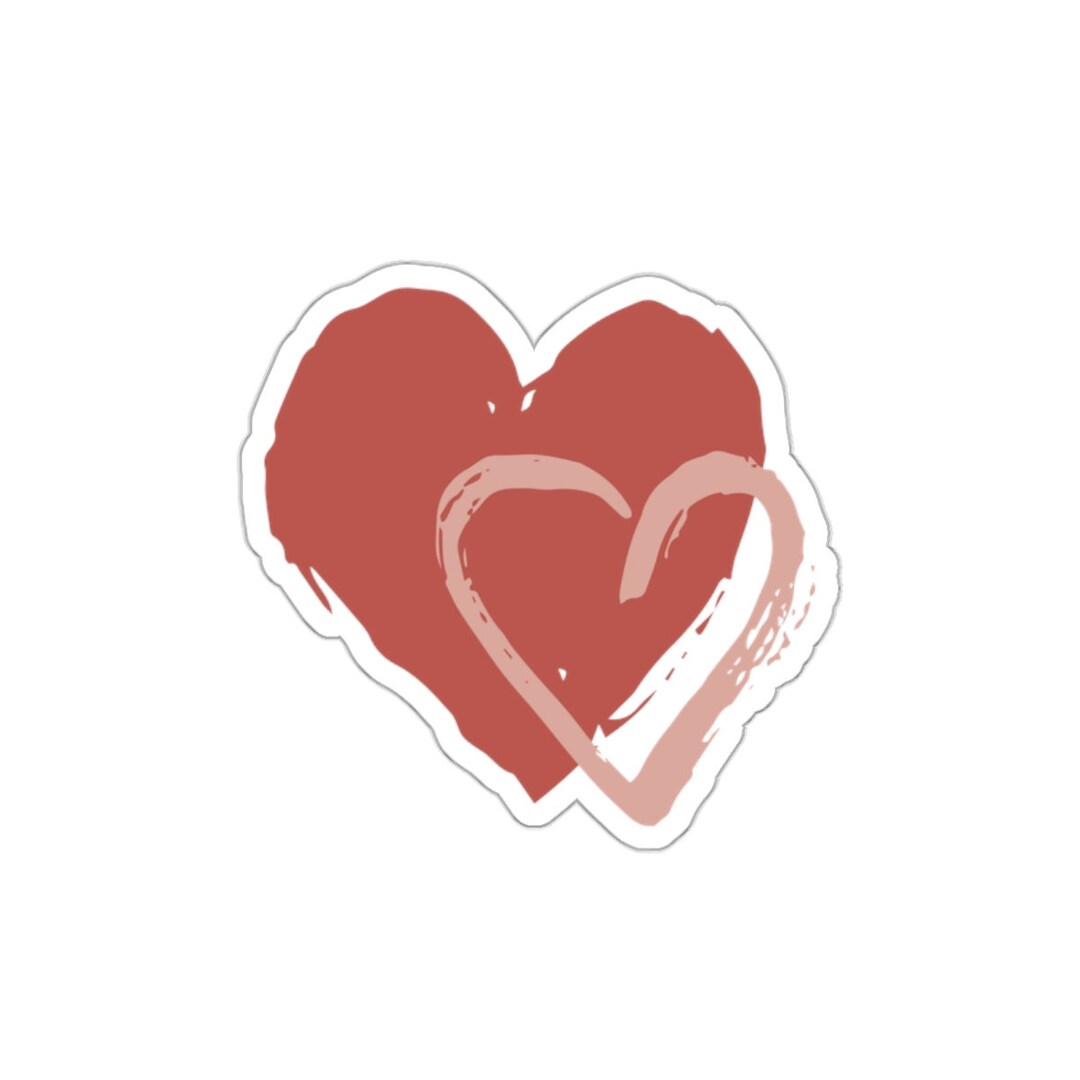 Double Heart Sticker, Valentines Sticker, Valentines Heart Sticker