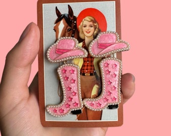Pink Cowgirl Boot Earrings, cowboy earrings, western earrings, cowboy earrings, pink cowboy earrings