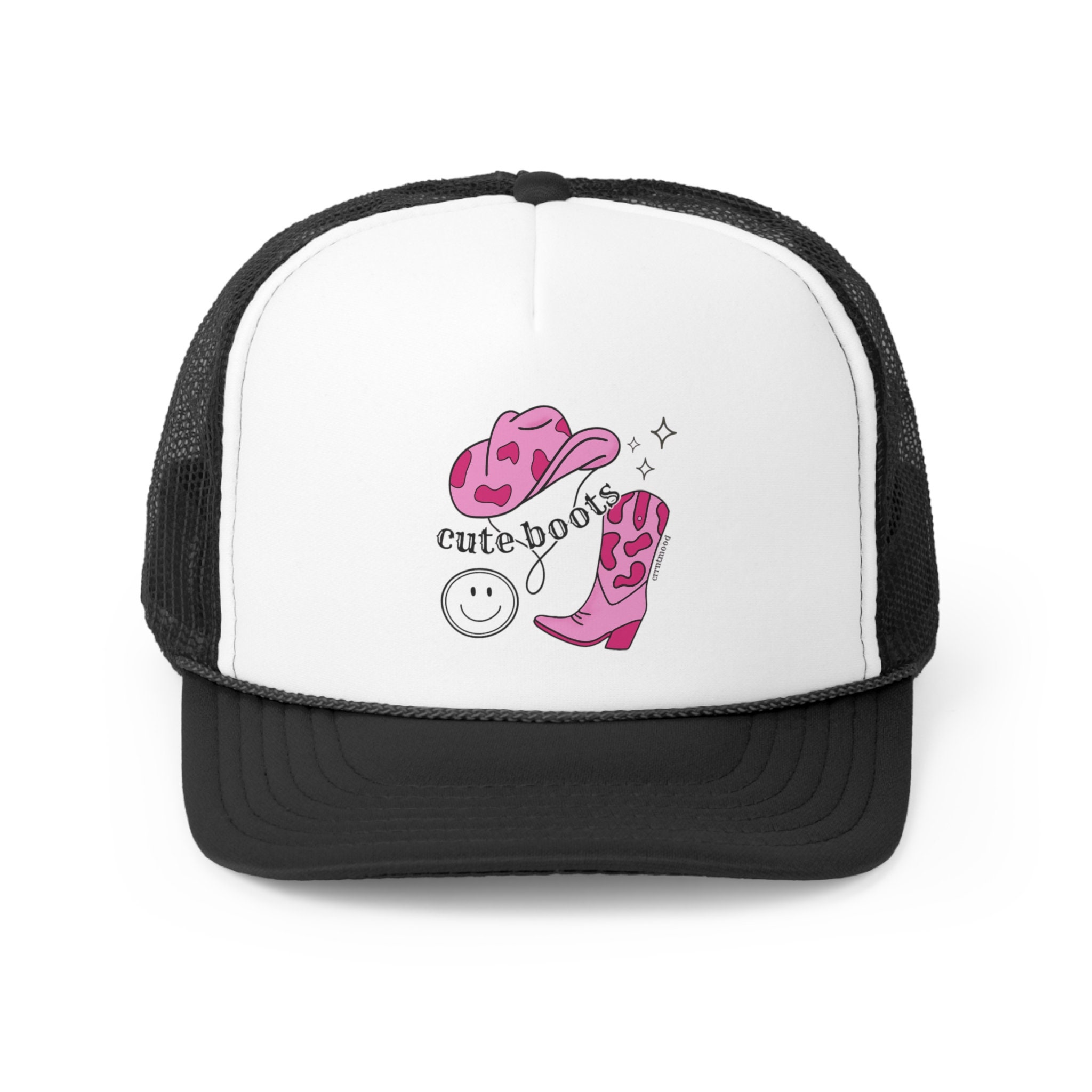 Pink Vintage Car & Cowgirl Boots w/hat charms trucker hat NWT Coastal Cowgirl Trucker Hat: Pink Western Sequin Cap With  main image 3