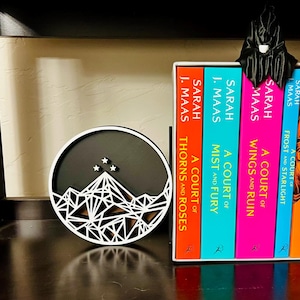 Velaris Mountain Bookend – ACOTAR-Inspired Bookend, Fantasy Book Shelf Art