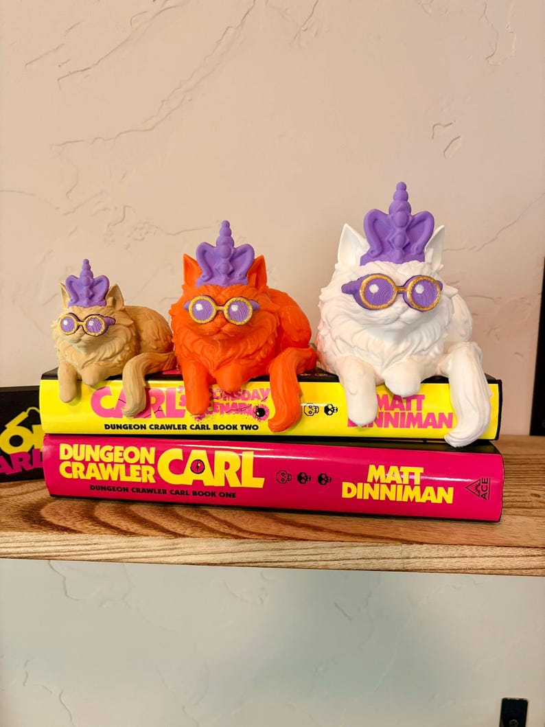 Prinzessin Donut Regal Buddy Dungeon Crawler Carl, Katzen Bücherregal Dekor, LitRPG Fan Geschenk, Fantasy Reader Regal Dekor Bild 7