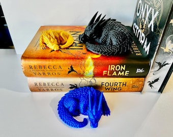 Sleeping Dragon Bookshelf Decor – Fantasy Dragon Shelf Sitter – Book Lover Gift – Dragon Desk Decor