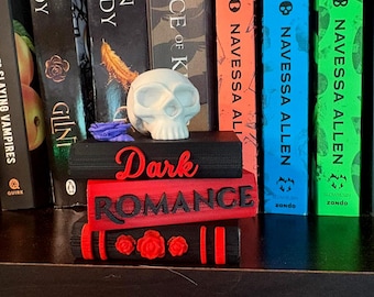 Dark Romance Book Pile Decor | Dark Romance Bookshelf Decor | Bookish Shelf Decor | Gothic Book Stack | Romance Reader Gift