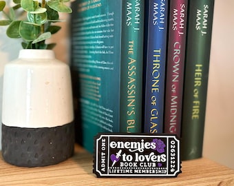 Enemies to Lovers Ticket | Romance Trope Décor | 3D Printed Magnet or Shelf Sign | Book Lover Gift | Bookish Collectible