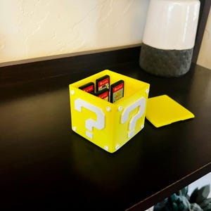 3Dプリントクエスチョンブロックスイッチカートリッジケース | 任天堂ゲームストレージ | スイッチゲームホルダー | マリオゲームギフトオーガナイザー