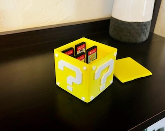 3D Printed Question Block Switch Cartridge Case | Nintendo Game Storage | Switch Game Holder | Mario Gaming Gift Organizer