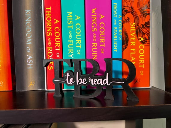 TBR Bookshelf Decor | To Be Read Sign | Book Lover Gift | 3D Printed Reading Nook Decor | Bookish Shelf Accent | Book Display Stand