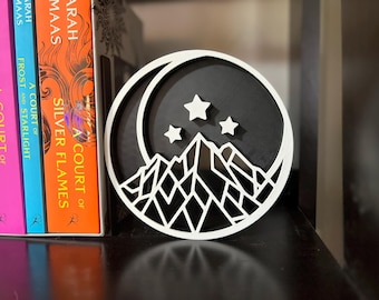 Mystic Mountain City Bookend – Fantasy Realm-Inspired Shelf Decor