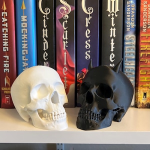 Skull Figure 3D printed Unique Bookshelf Desk Decor Gothic Home Accent Stylish Display Piece Customizable